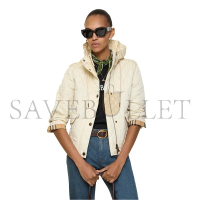 BURBERRY CROPPED NYLON QUILTED JACKET WITH HOOD 81103271